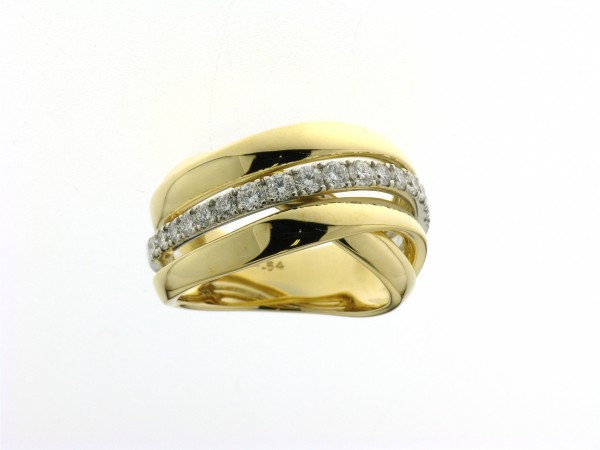 Bicolor geel gouden ring