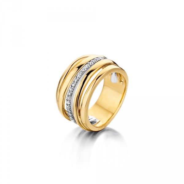 Bicolor geel gouden ring