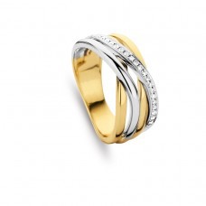 Bicolor geel gouden ring