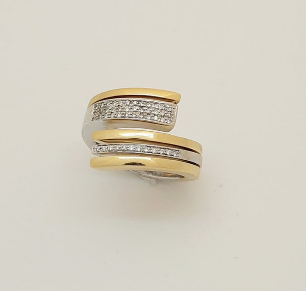 Bicolor geel gouden ring