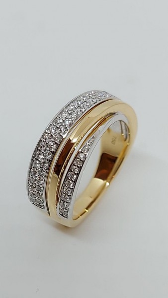 Bicolor geel gouden ring