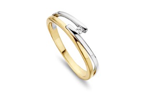 Bicolor geel gouden ring