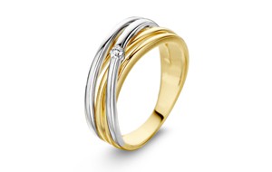 Bicolor geel gouden ring