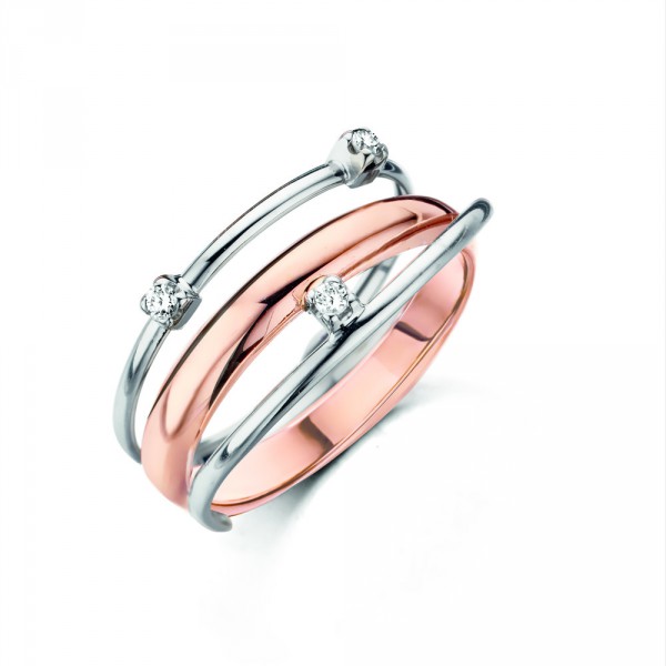 Bicolor rosé gouden ring